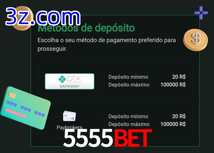 O cassino 5555BET oferece uma grande variedade de métodos de pagamento